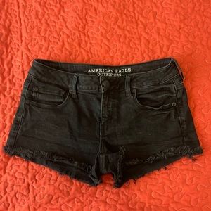 American Eagle black denim shorts